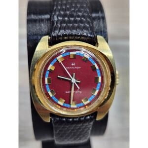 Hamilton 615004-4 Selfwinding Gold Plated Burgandy Dial Ladies Watch, Working